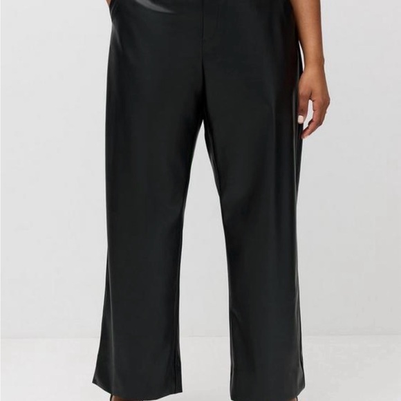 Torrid High Rise Straight/Wide Leg Faux Leather Pants - Picture 2 of 4